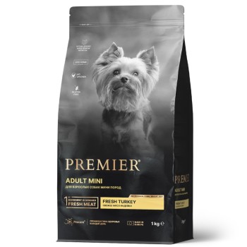 Premier Dog Turkey Adult Mini сухой корм для собак мелких пород, свежее мясо индейки...