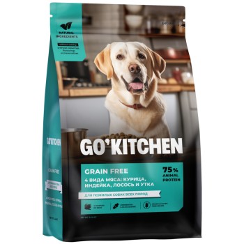 Go' Kitchen CARNIVORE Grain Free сухой беззерновой корм для пожилых собак всех пород, с...