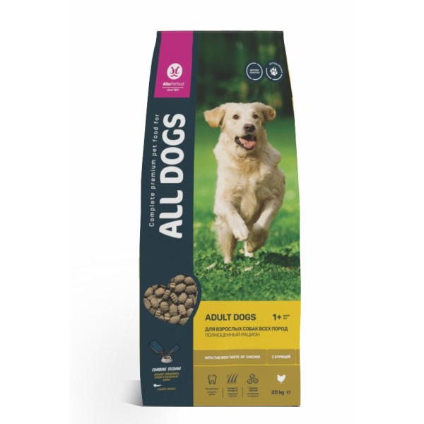ALL DOGS сухой корм для взрослых собак с курицей - 20 кг