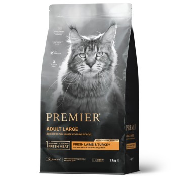 Premier Cat Adult Large Lamb&Turkey сухой корм для взрослых кошек крупных пород со свежим...