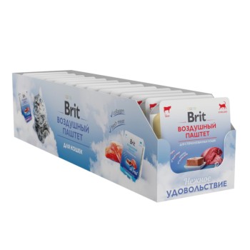 Brit воздушный паштет для стерилизованных кошек и кастрированных котов с говядиной - 100 г...