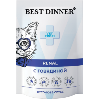 Best Dinner Exclusive Vet Profi Renal диетические паучи для взрослых кошек для профилактики заболеваний...
