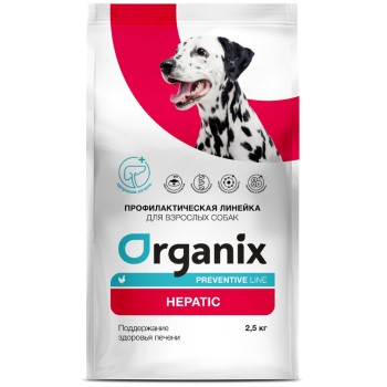 Organix Hepatic сухой диетический корм для взрослых собак всех пород при заболеваниях печени, с...