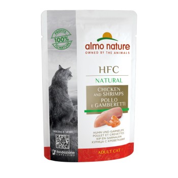 Almo Nature HFC Natural Chicken and Shrimps паучи для взрослых кошек с курицей и...