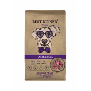 Best Dinner Holistic Adult Sensible Hypoallergenic All Breeds Lamb&Basil сухой корм для взрослых собак...