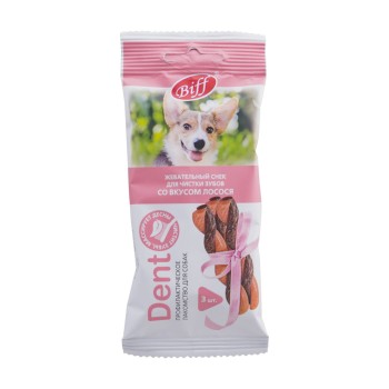 TiTBiT лакомство для собак мелких пород жевательный снек Dent со вкусом лосося - 40...