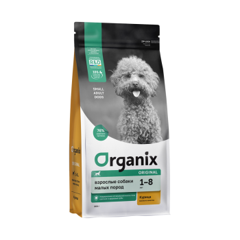 Organix сухой корм для взрослых собак мелких пород, с курицей, фруктами и овощами -...