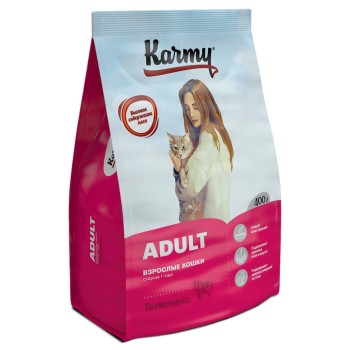 Karmy Adult сухой корм для взрослых кошек с телятиной - 400 г