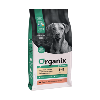 Organix Adult Sensitive Dog Salmon сухой корм для взрослых собак с чувствительным пищеварением с...