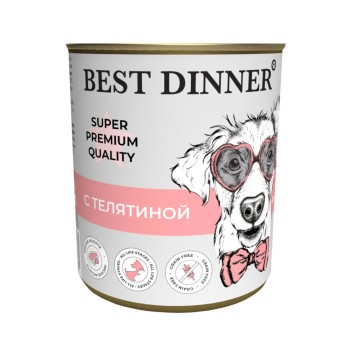 Best Dinner Super Premium консервы для щенков с телятиной - 340 г х 6...