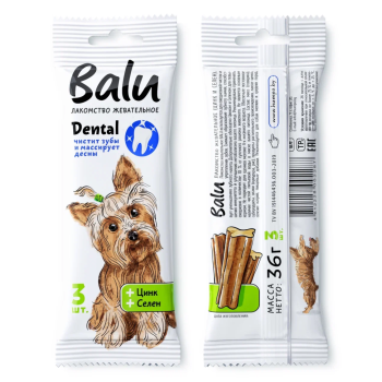 Балу лакомство жевательное для собак с цинком и селеном - 36 г