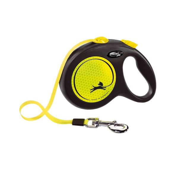 Поводок-рулетка Flexi New Neon L длиной 5 м для собак до 50 кг лента
