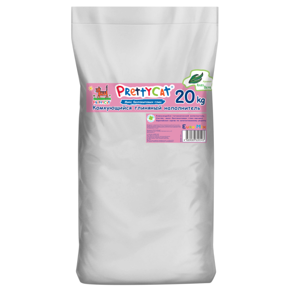 PrettyCat Euro Mix наполнитель бентонитовый комкующийся для кошачьего туалета, с ароматом алоэ - 20 кг