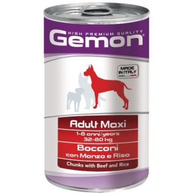 Консервы для собак крупных пород с кусочками говядины и рисом Gemon Dog Maxi 1250 г