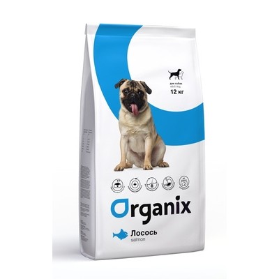 Корм для собак со свежим лососем для чувствительного пищеварения Organix Adult Dog Fresh Salmon 12 кг