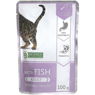 Пауч для кошек с чувствительным пищеварением с рыбой Nature's Protection Intestinal Health 100 г
