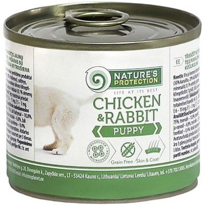 Консервы для щенков с курицей и кроликом Nature's Protection Puppy Chicken & Rabbit 200 г