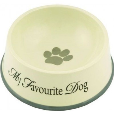 Миска для собак керамическая, серая окантовка Beeztees My Favourite Dog 500мл * 15 * 6 см