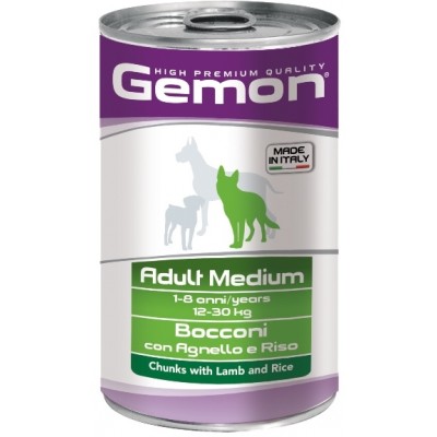 Консервы для собак средних пород с кусочками ягненка и рисом Gemon Dog Medium 1250 г