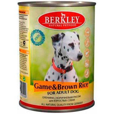 Консервы для собак Berkley Оленина и коричневый рис 400 г