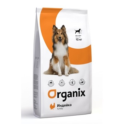 Корм для собак с чувствительным пищеварением на индейке Organix Adult Turkey 12 кг