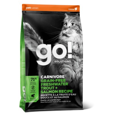 Корм для котят и кошек с чувствительным пищеварением на форели и лососе Go Natural Sensitivity Shine Freshwater Trout & Salmon Cat 1,82 кг