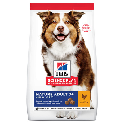 Корм для пожилых собак средних пород с курицей Hills Mature Adult 7+ Medium 12 кг