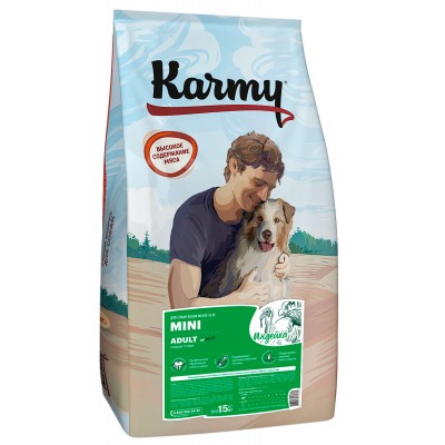 Сухой корм для собак мелких пород с индейкой Karmy Mini Adult 15 кг