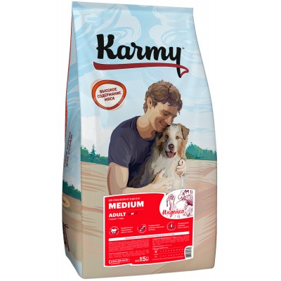 Сухой корм для собак средних пород с индейкой Karmy Medium Adult 15 кг