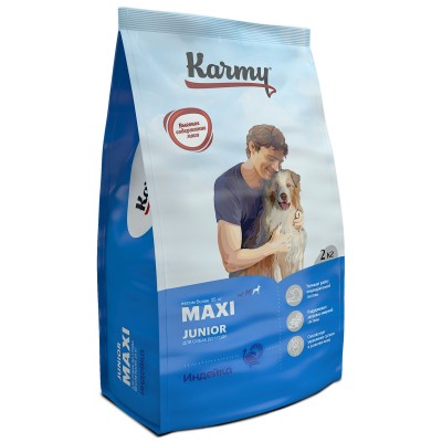 Сухой корм для щенков крупных пород с индейкой Karmy Maxi Junior 2 кг