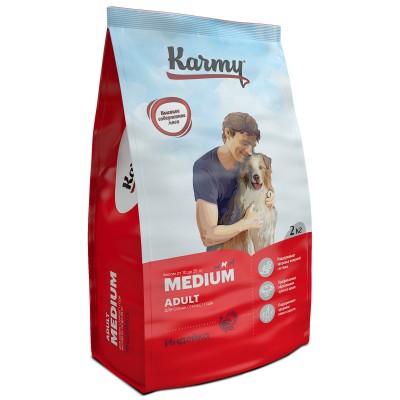 Сухой корм для собак средних пород с индейкой Karmy Medium Adult 2 кг