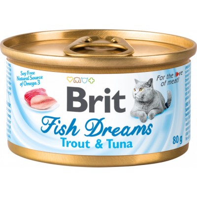 Консервы для кошек с форелью и тунцом Brit Fish Dreams Trout & Tuna 80 г