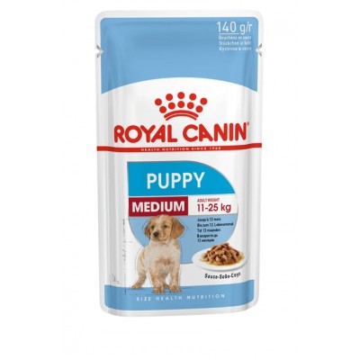 Паучи кусочки в соусе в соусе для щенков средних пород, 4 шт Royal Canin Medium Puppy 560 г