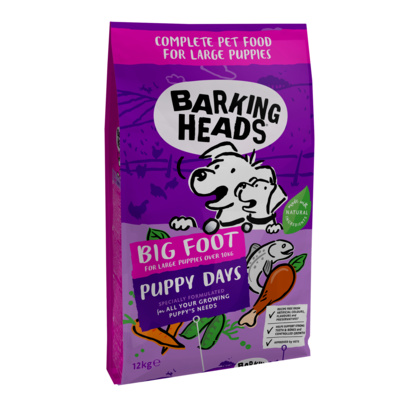 Корм для щенков крупных пород с курицей, лососем и рисом «Большелапый малыш» Barking Heads Little Big Foot 12 кг