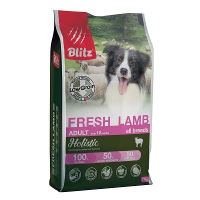 Корм для собак низкозерновой с ягненком Blitz Adult Fresh Lamb 1,5 кг