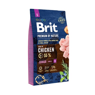 Корм сухой для щенков и молодых собак мелких пород Brit Junior Premium by Nature Chicken Small Breed 3 кг
