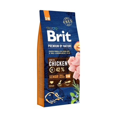 Корм сухой для пожилых собак мелких и средних пород Brit Senior Premium by Nature Chicken Small & Medium Breed 15 кг