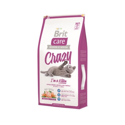 Корм сухой для котят, беременных и кормящих кошек с курицей Brit Kitten Care Chicken Crazy 2 кг