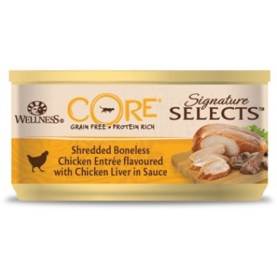 Консервы из курицы с куриной печенью в виде фарша в соусе для кошек Wellness Core SIGNATURE SELECTS 79 г