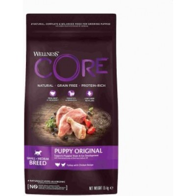  Wellness Core Корм из индейки с курицей для щенков мелких и средних пород 1,5 кг