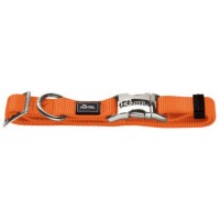 Ошейник для собак ALU-Strong S (30-45 см) нейлон с металлической застежкой оранжевый
