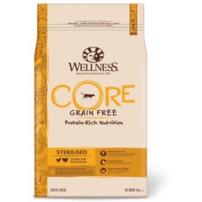  Wellness Core Корм из курицы с индейкой для стерилизованных кошек и кастрированных котов 10 кг