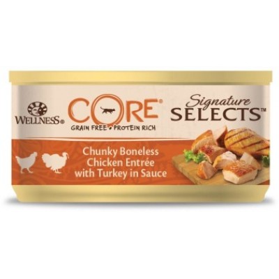 Консервы из курицы с индейкой в виде фарша в соусе для кошек Wellness Core SIGNATURE SELECTS 79 г