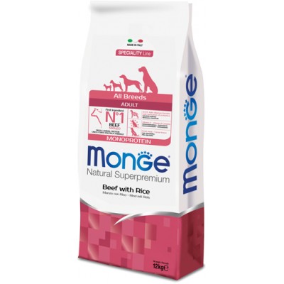 Корм для собак всех пород говядина с рисом Monge Dog Monoprotein All Breeds Beef and Rice 12 кг