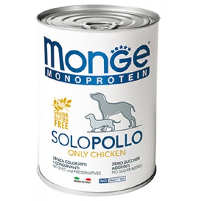Консервы для собак паштет из курицы Monge Dog Monoprotein Solo Chiken 400 г