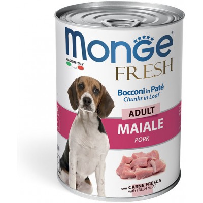 Консервы для собак мясной рулет свинина Monge Dog Fresh Chunks in Loaf 400 г