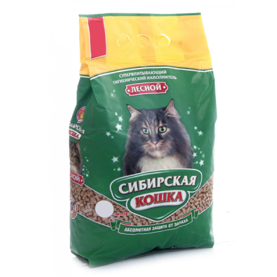 Древесный наполнитель Сибирская кошка Лесной 12 кг
