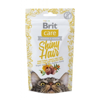 Лакомство для кошек для блестящей шерсти Brit Shiny Hair Care 50 г