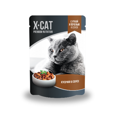 Паучи для кошек Утка и Печень в соусе Gina Adult Cat Soap Duck X-Cat 85 г