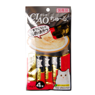 Соус для кошек мраморная вырезка с животика тунца Хон Магуро Inaba Sauce Cat Tuna 14 г х 4 уп